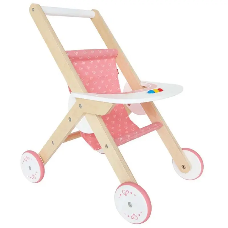 Hape Dolls Stroller/Pram Kids/Toddler 3y+ Play Parent Pretend Wooden Toy Pink