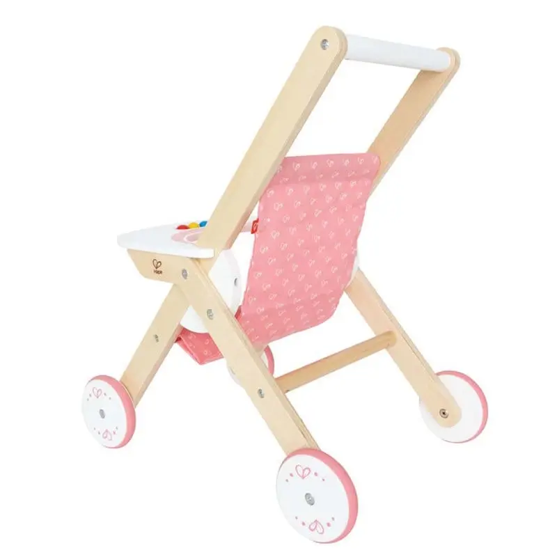 Hape Dolls Stroller/Pram Kids/Toddler 3y+ Play Parent Pretend Wooden Toy Pink