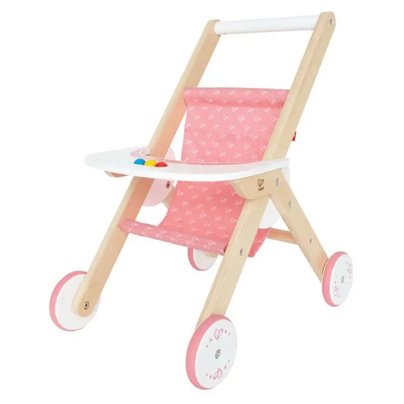 Hape Dolls Stroller/Pram Kids/Toddler 3y+ Play Parent Pretend Wooden Toy Pink