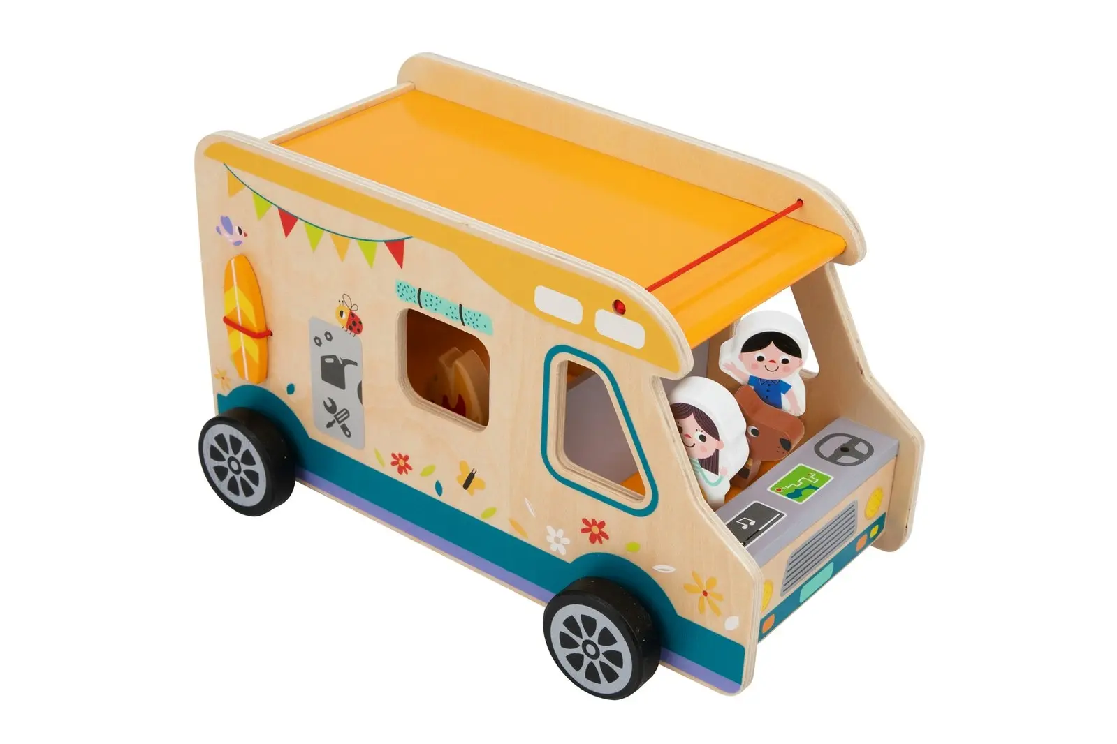 Tooky Toy Kids/Toddler Pretend Play Camping Rolling Rv Caravan Toy Playset 3+