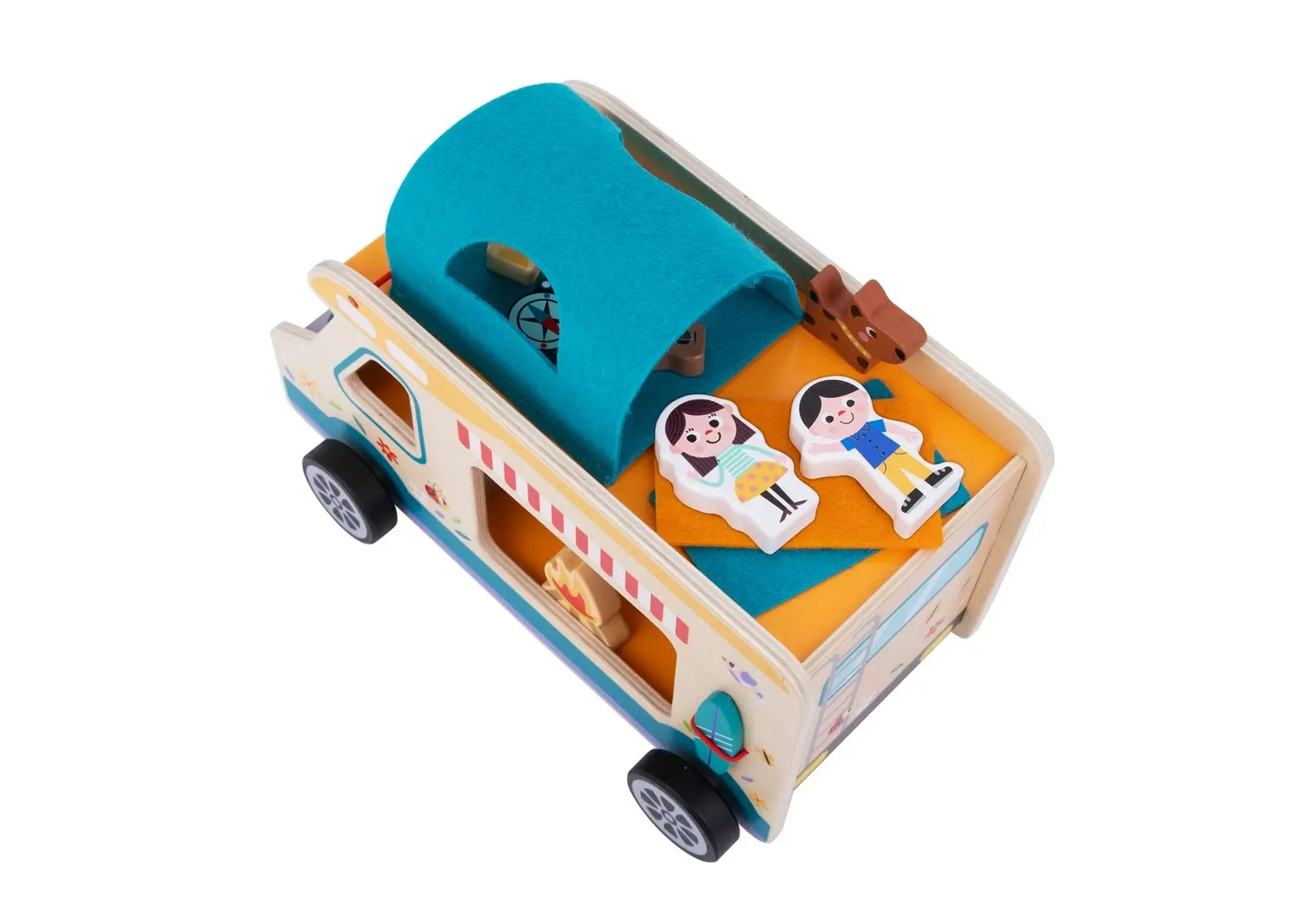 Tooky Toy Kids/Toddler Pretend Play Camping Rolling Rv Caravan Toy Playset 3+