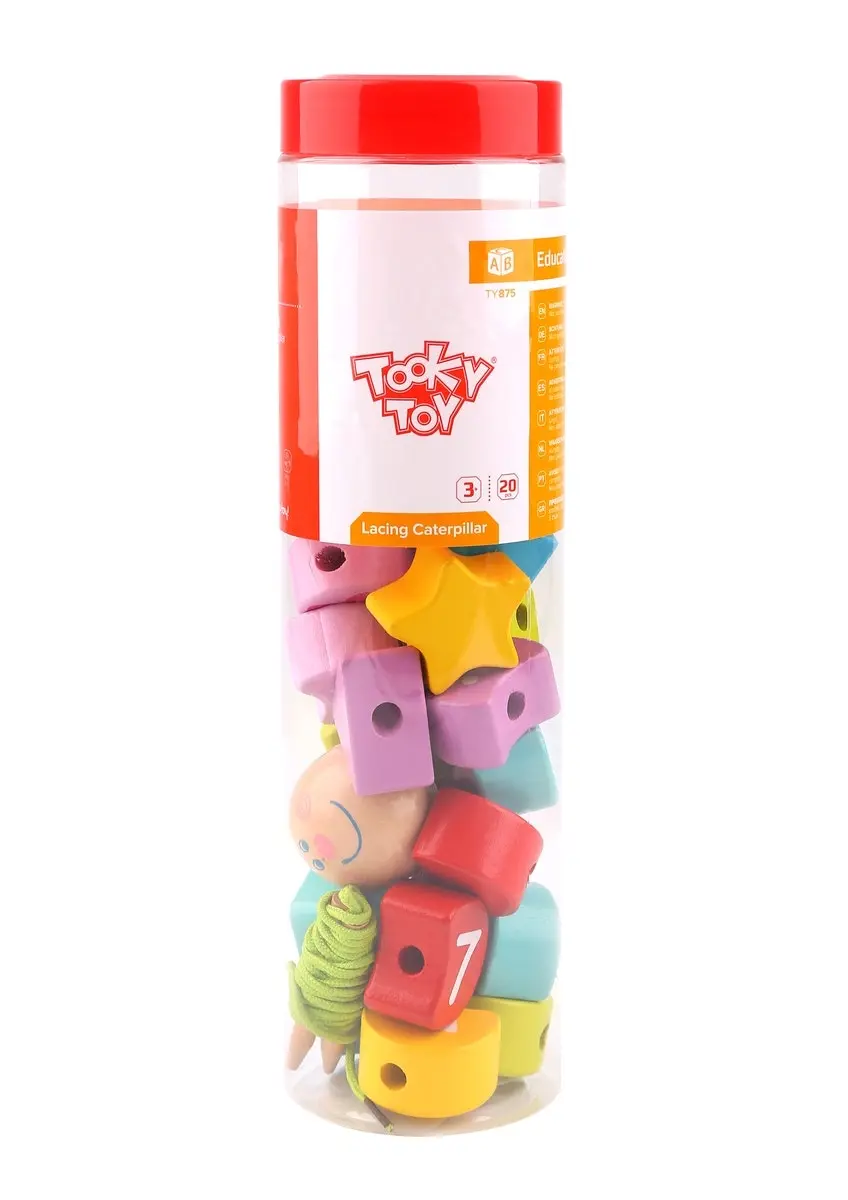 Tooky Toy Lacing Blocks Caterpillar Educational Kids/Children's Learning Toy 3y+