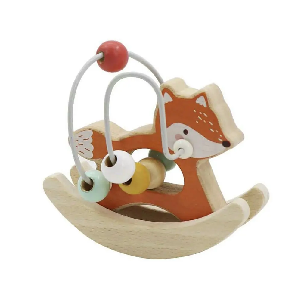 Kaper Kidz Woodland Fox Bead Maze On Rocking Base Children's Wooden Toy 18m+