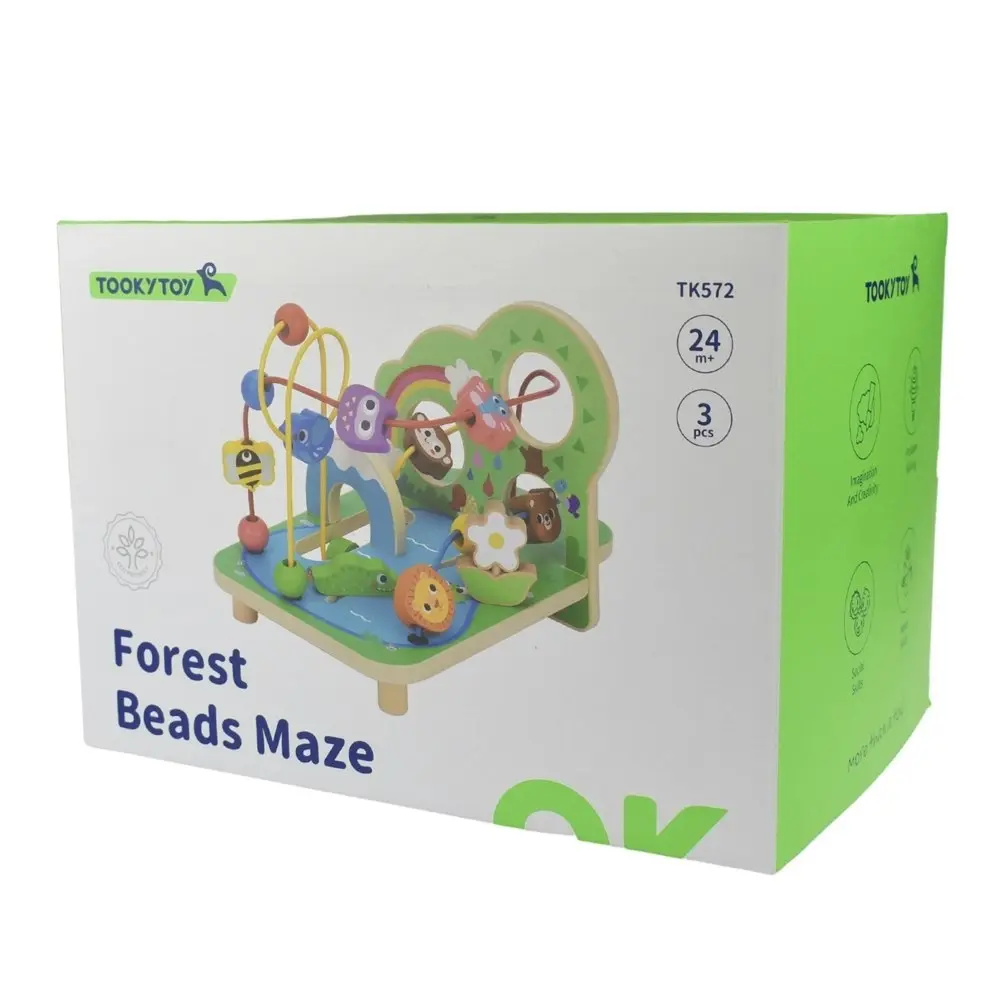 Tooky Toy Bead Maze Interactive Wooden Puzzle Children's Play Toy Set 2yrs+