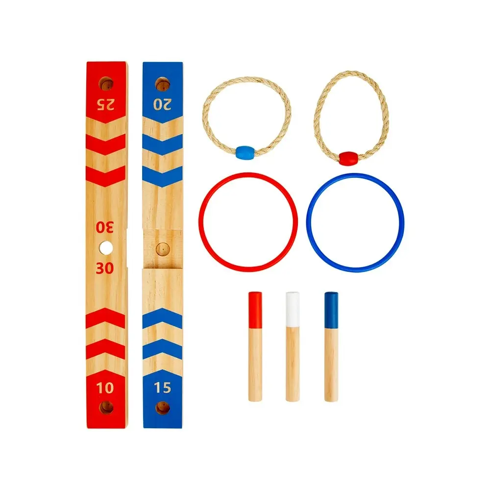 29pc Tooky Toy Kids/Children Wooden Ring Toss Outdoor Educational Game Set 3y+