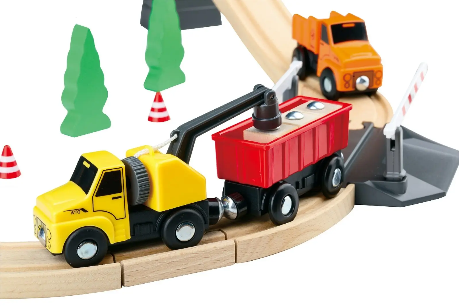 35pc Tooky Toy Construction Yard Vehicles/Train/1.7M Track Kids Fun Playset 3+