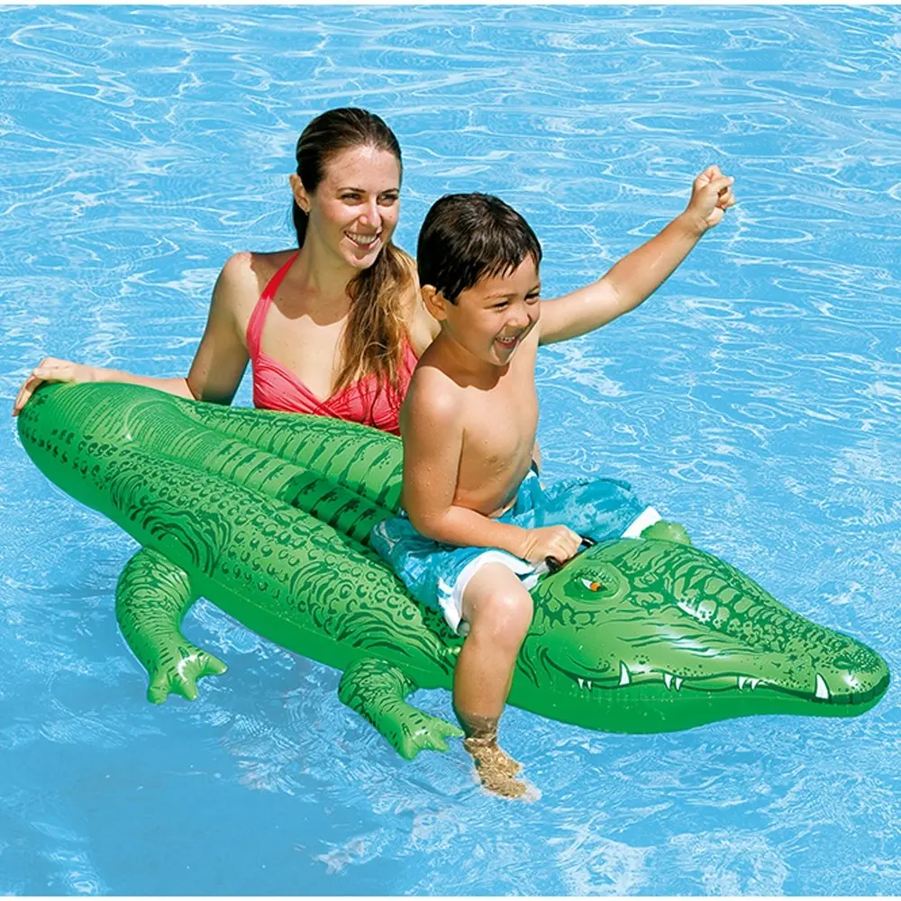 Intex 1.7M Lil Gator Kids Inflatable Ride-On Swimming Pool Floats Water Raft 3y+