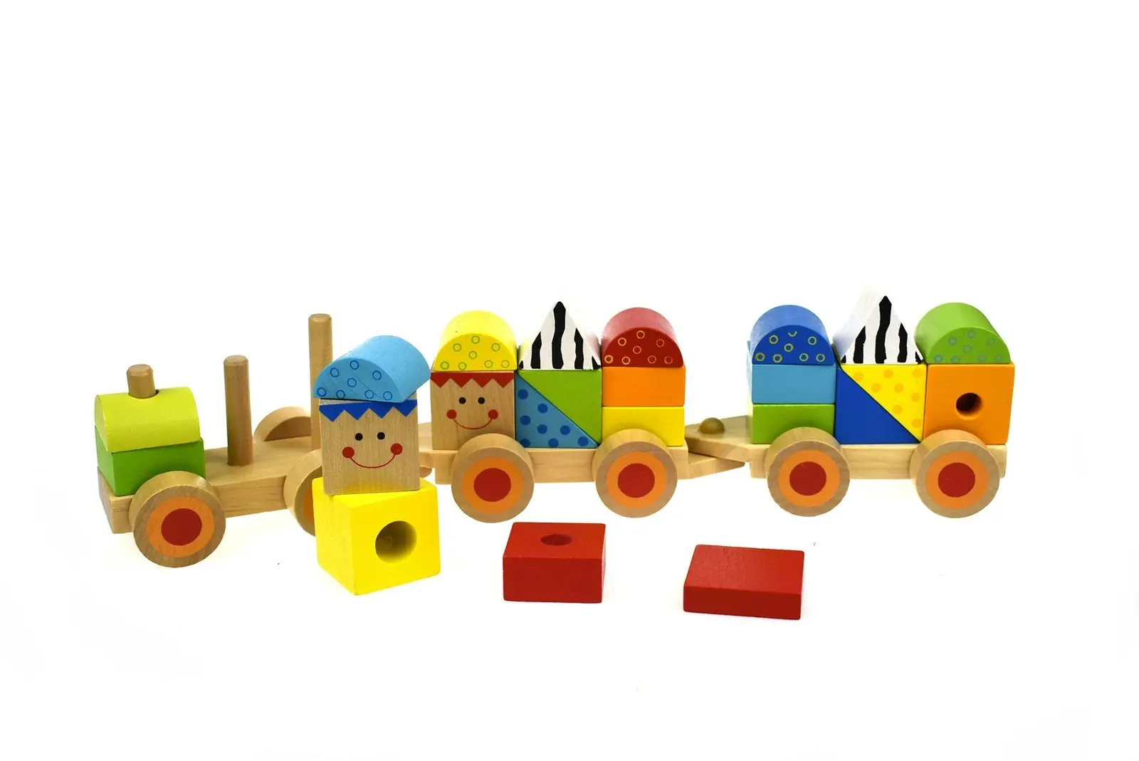 Tooky Toy Stacking Wooden Train Toddler/Baby 18m+ Educational Stacking Toy