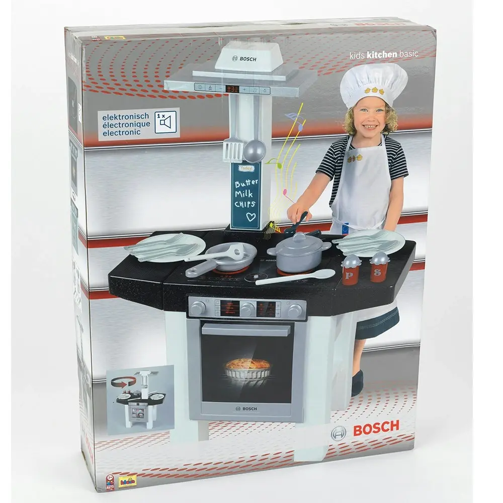 Bosch 88cm Kitchen Basic Role Play Parent Pretend Stove/Oven/Pan Set Kids Toy 3+