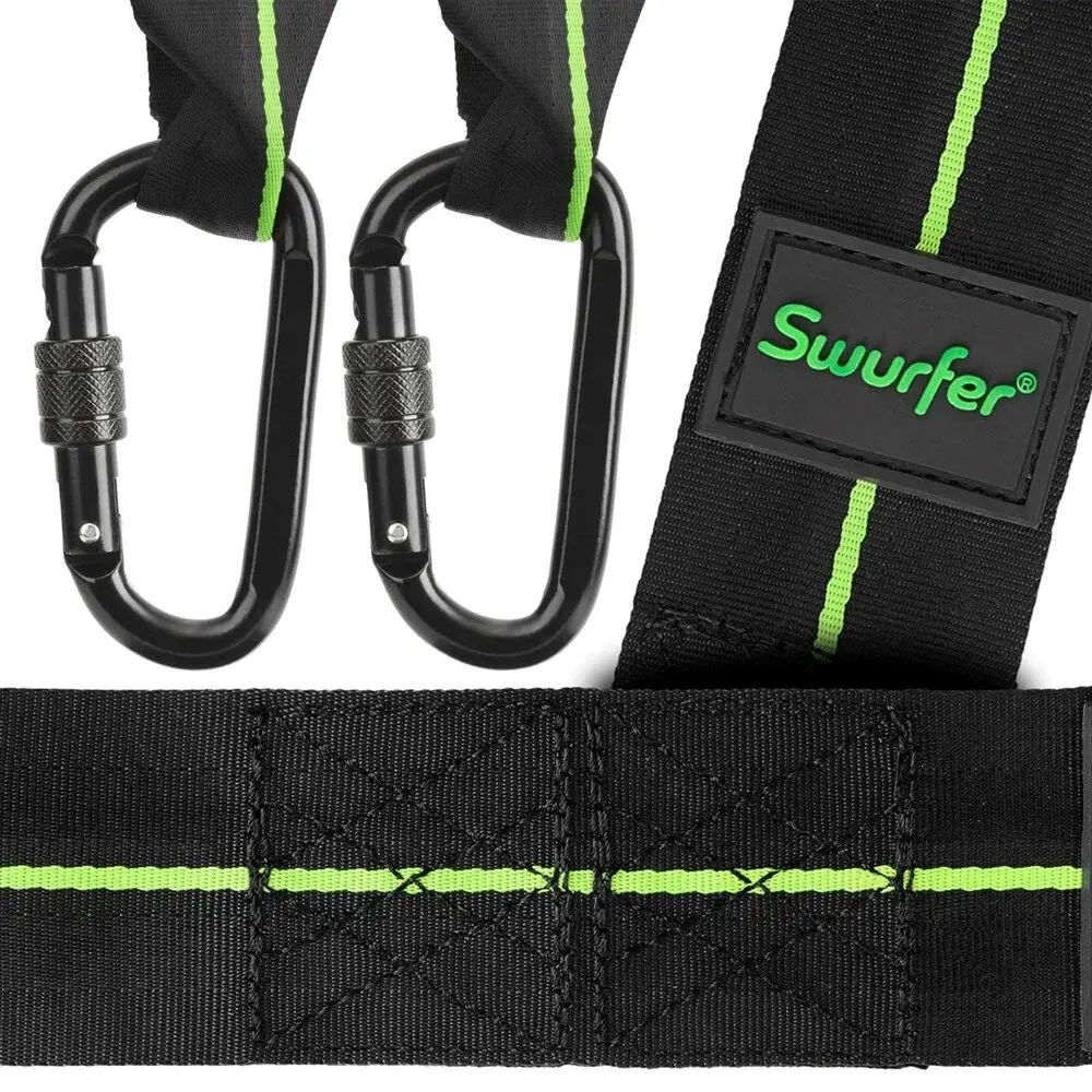 Flybar Swurfer Heavy Duty 152cm Hanging Straps/Carabiner For Tree Swing/Hammock