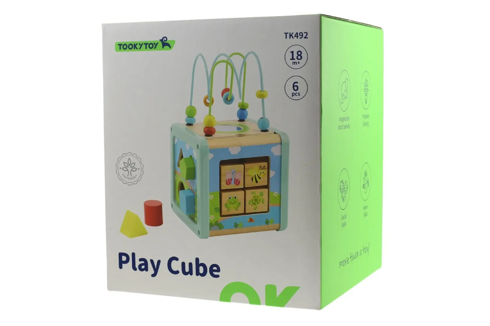 6pc Tooky Toy Play Cube Activity Centre Interactive Fun Play 18m+