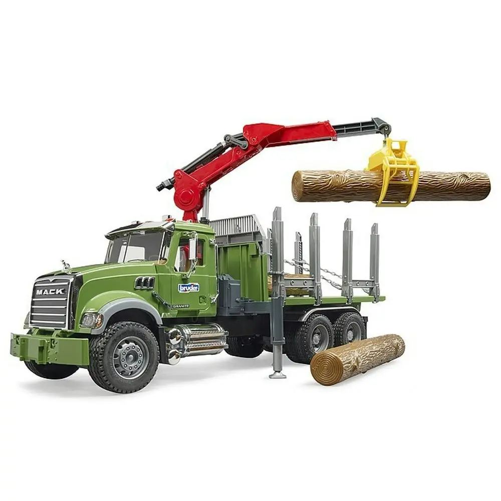 Bruder 1:16 MACK Granite Timber Truck w/ Loading Crane/Logs Kids Vehicle Toy 4y+