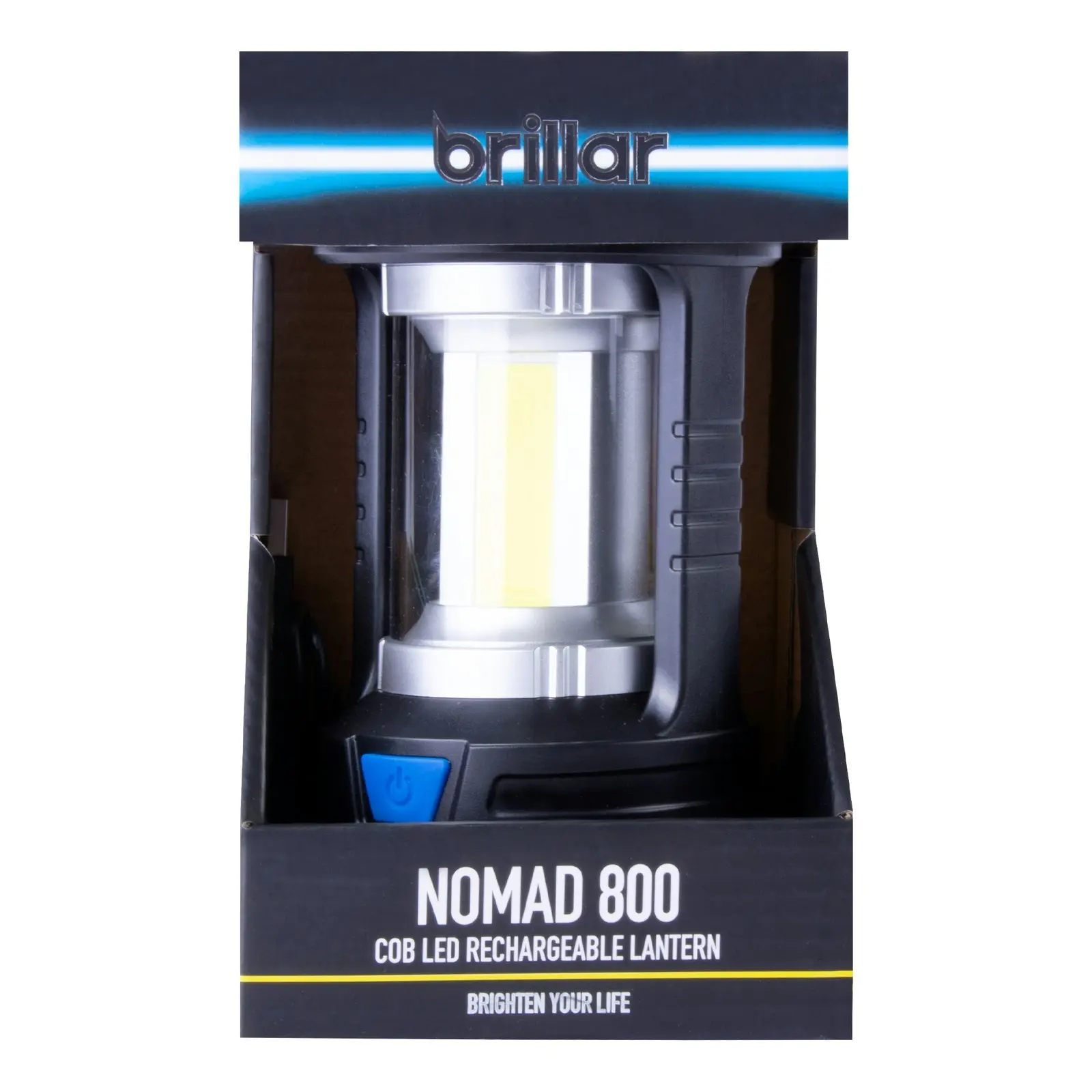 Brillar Nomad Rubber IPX4 Rechargeable Lantern Powerbank w/ 1m Data Cable Black