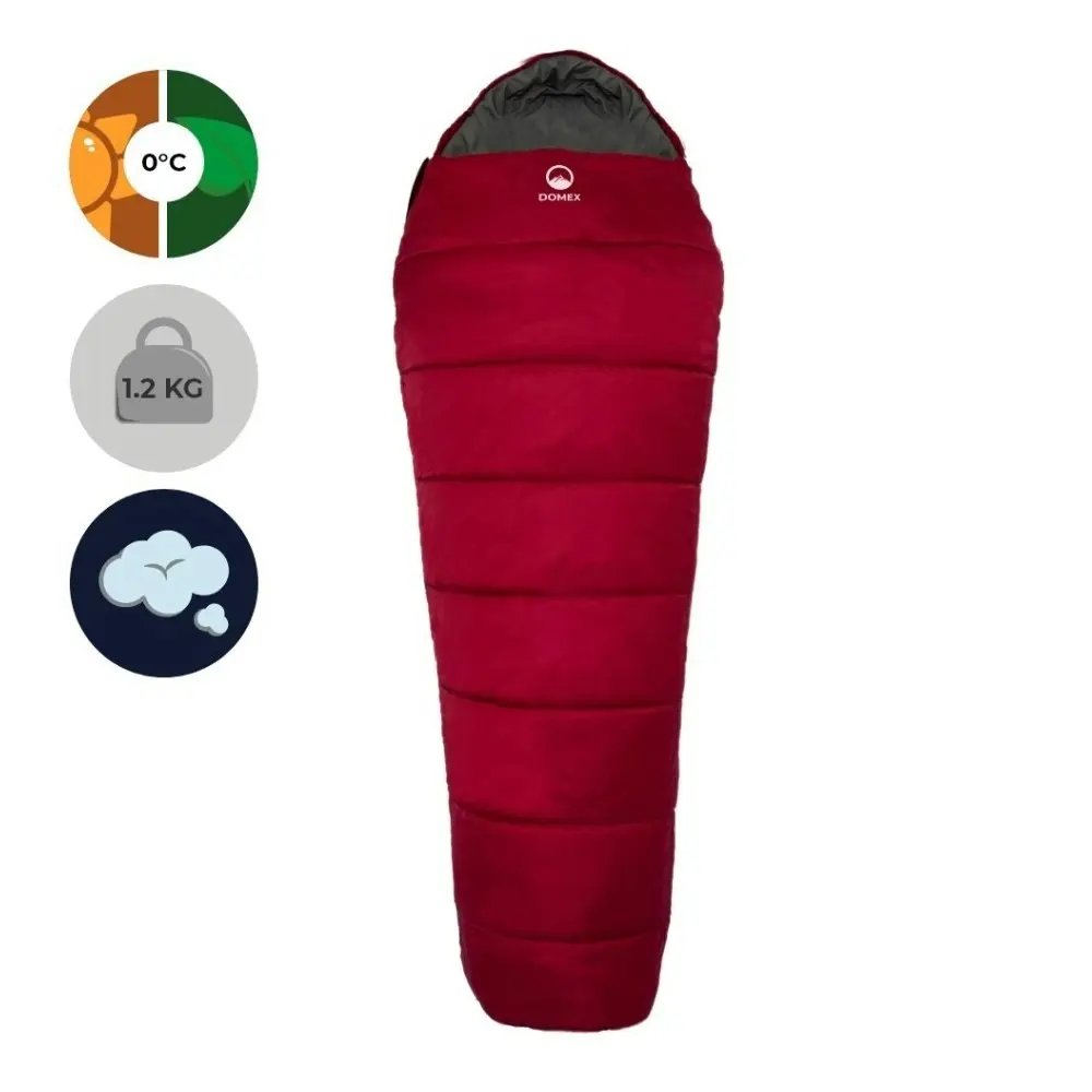 Domex Nimbus 200 Synthetic Filling +5C Compact Drawstring Sleeping Bag Burgundy