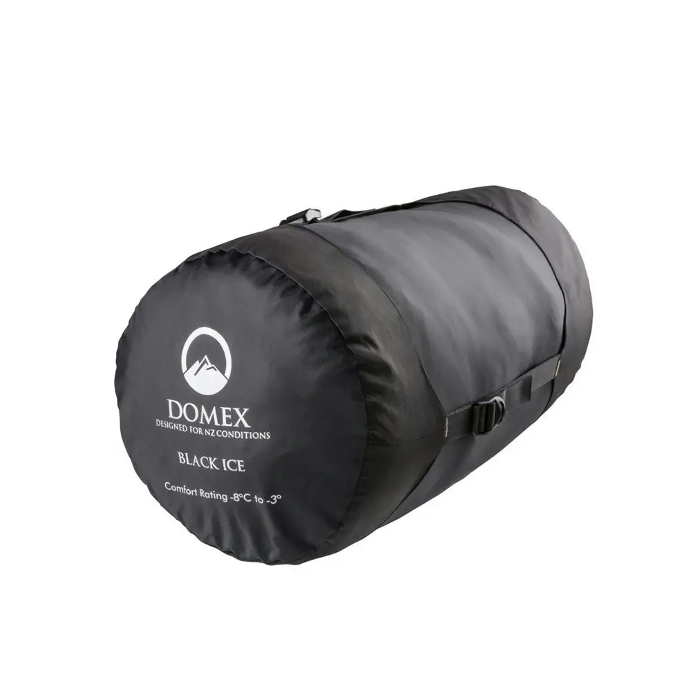 Domex Black Ice Standard -8C Right Side Zipper Synthetic Sleeping Bag Black