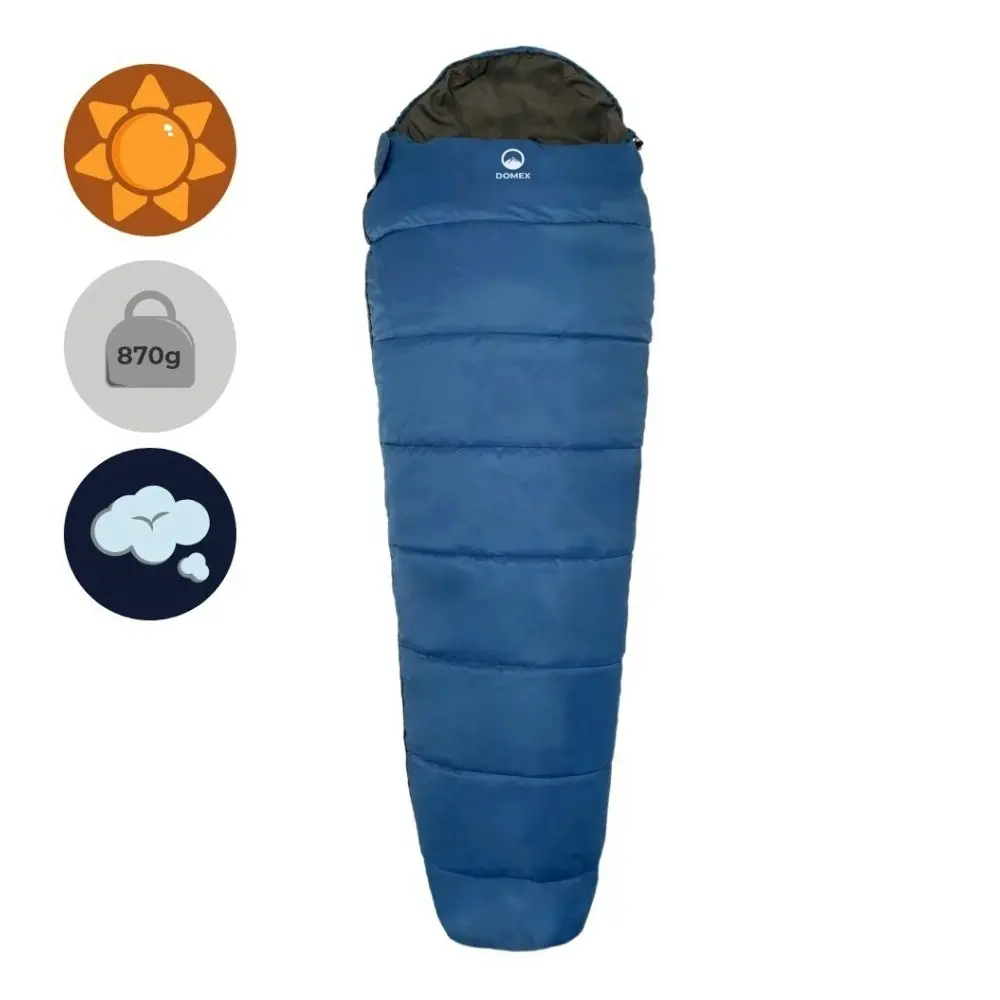 Domex Nimbus 100 Synthetic Filling +5C Compact Sleeping Bag w/ Drawstring Blue