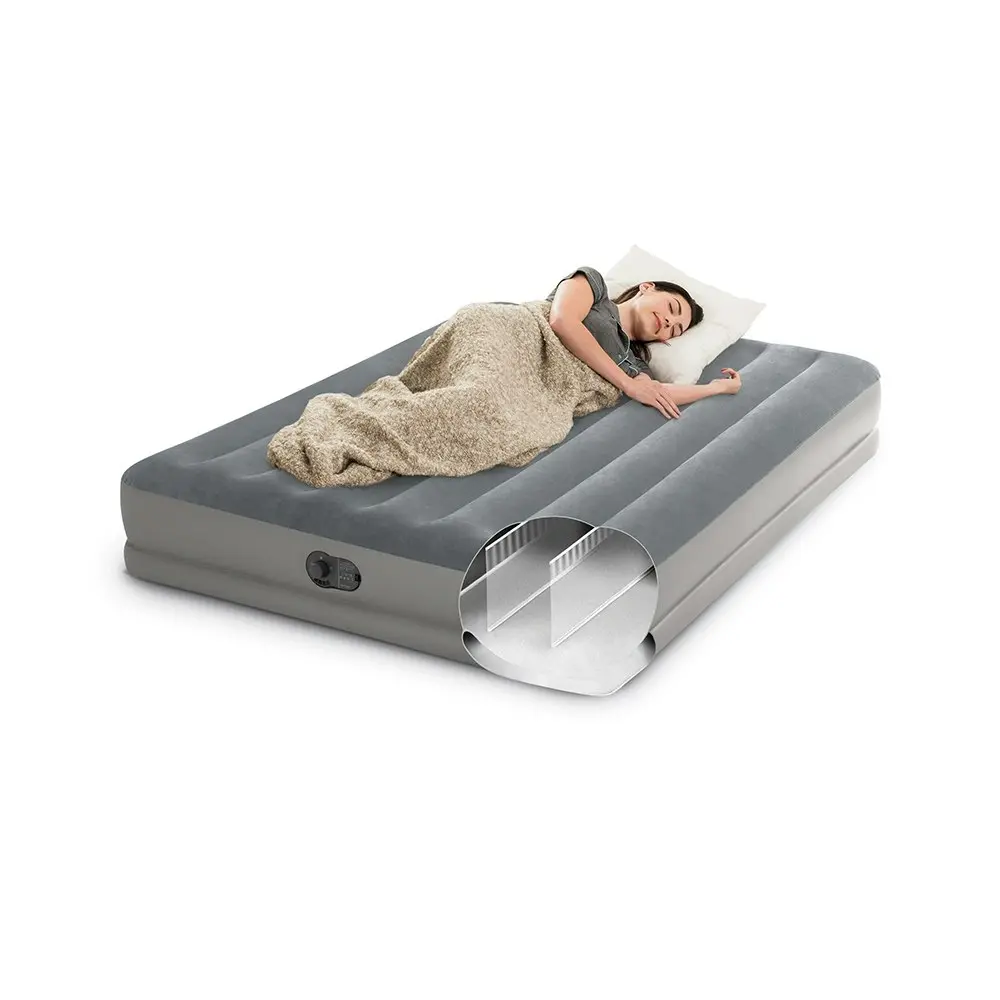 Intex Dura-Beam Prestige Inflatable Queen Airbed w/ Built-In USB Electric Pump