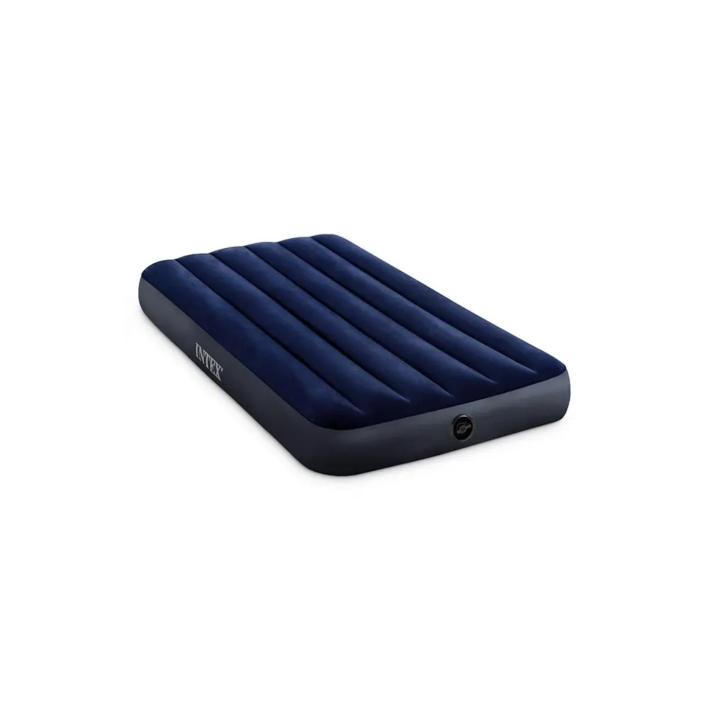 Intex Dura-Beam Series Classic Downy Twin Airbed Inflatable Mattress Blue/Grey