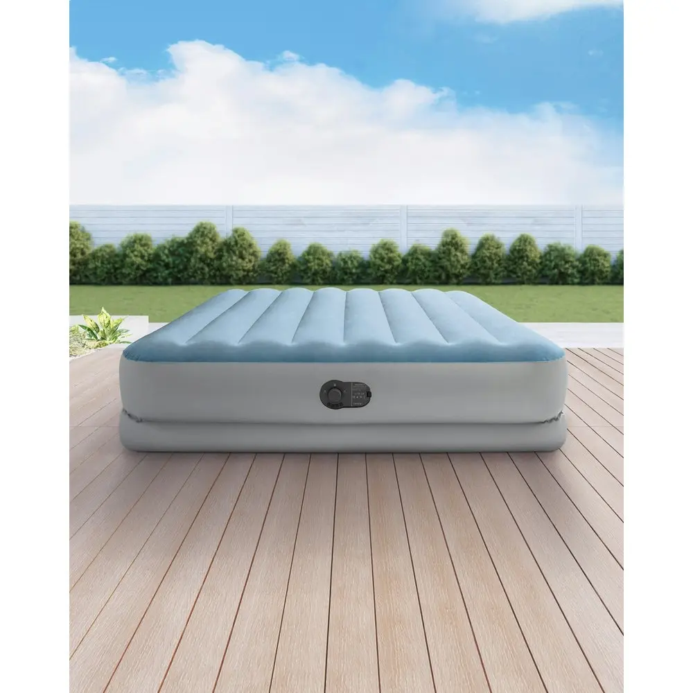 Intex Dura-Beam Comfort Airbed 1.52m x 2.03m Queen W/Fastfill Built-in USB Pump