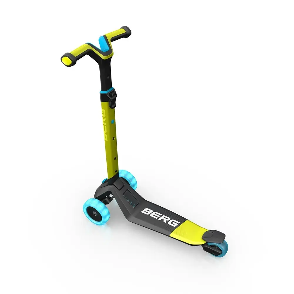 BERG Nexo Foldable Kids' Scooter with Lights – Lime, Age 2+