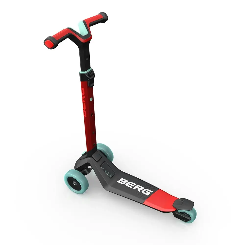 BERG Nexo Foldable Kids' Scooter with Lights – Red, Age 2+