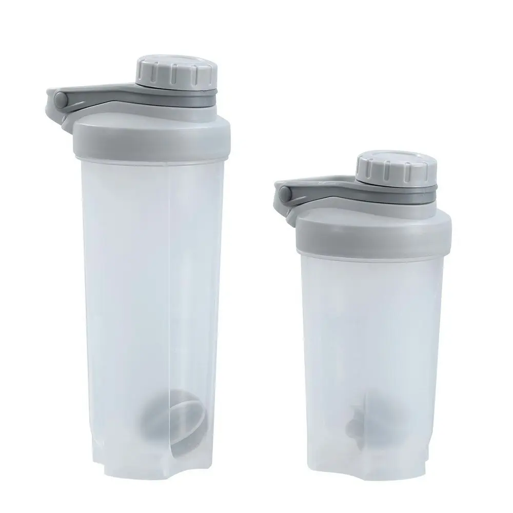 2x Lemon & Lime 550ml Shaker Bottle Protein Drink Container w/Screw Top Lid Asst