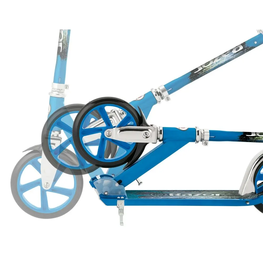 Razor A5 Lux Foldable Kick Scooter Blue w/Stand Kids/Childrens Ride On Toy 8y+