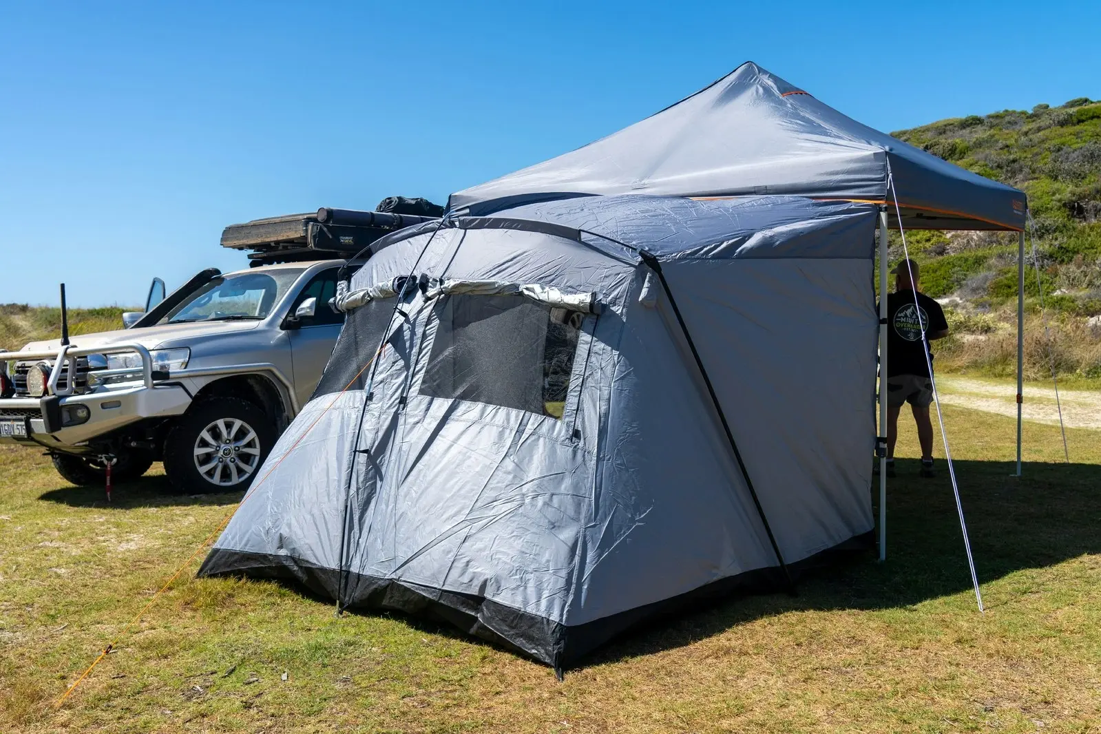 Wildtrak Side Tent 3.0 Outdoor Camping Shelter Accessory For 3m Gazebo Grey