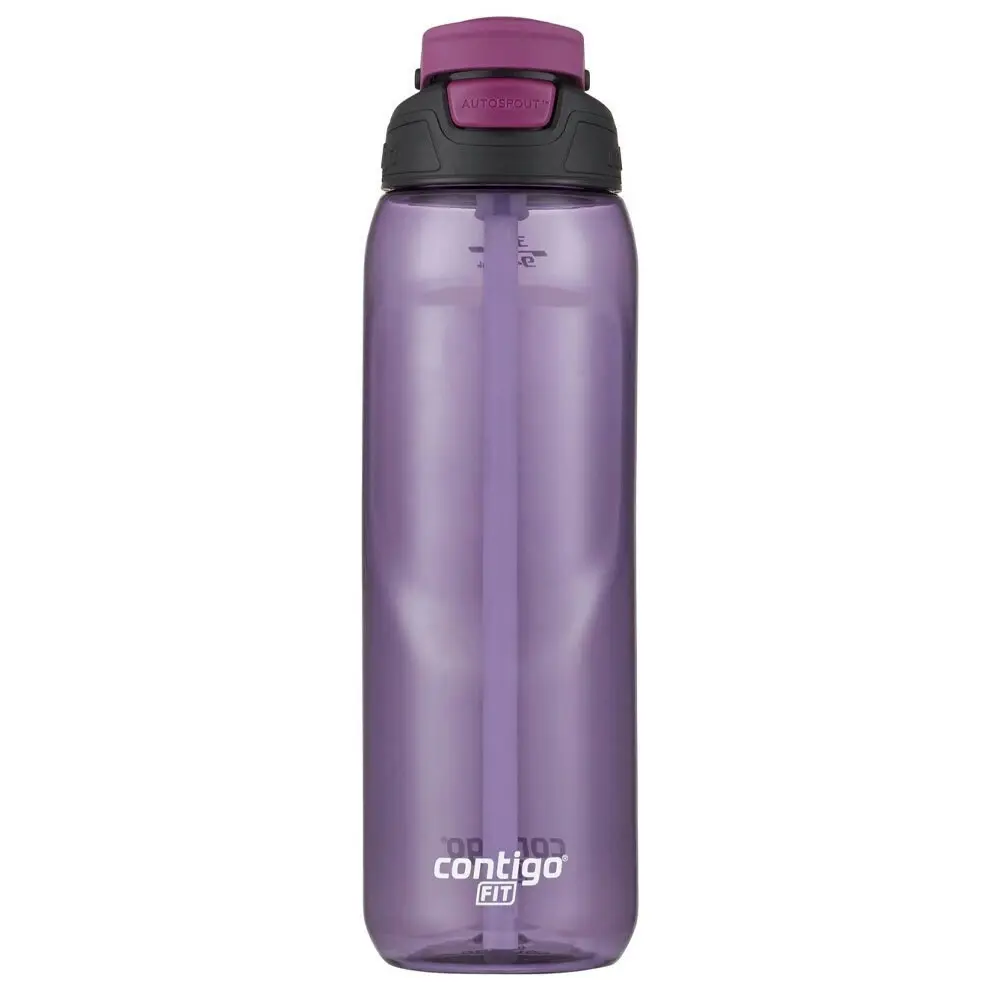 Contigo Fit Autospout Tritan Water/Drink Bottle w/ Straw 946ml Tumbler Grape