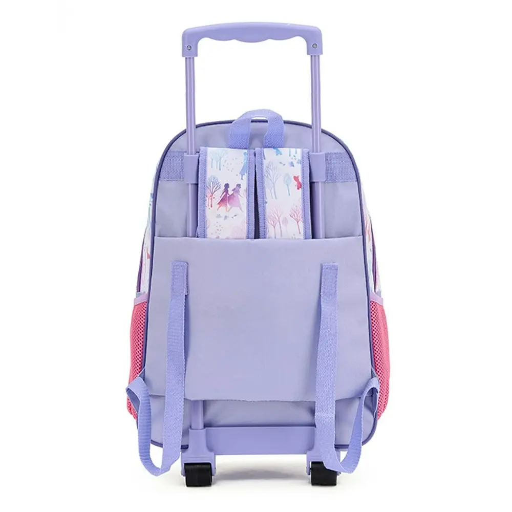 Frozen Kids 17" Travel Trolley Bag School Backpack w/ Wheels/Side Pockets Purple