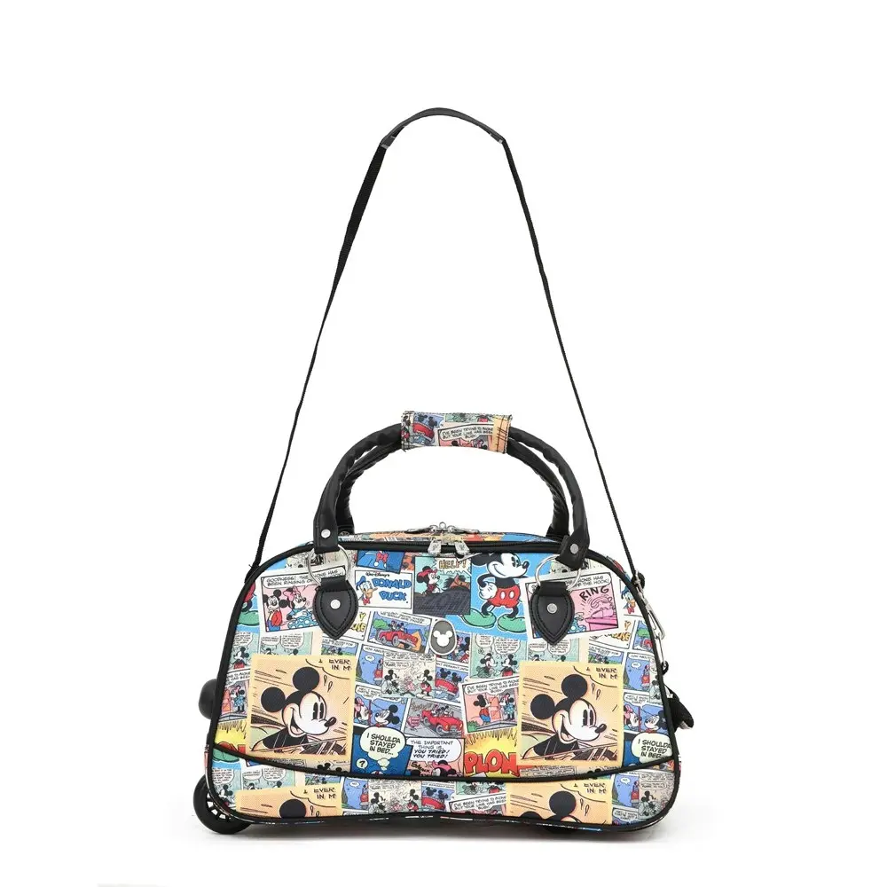 Disney 2 Wheel Rolling Bag Travel Hand Carry Luggage 48x26x28cm Comic Collage