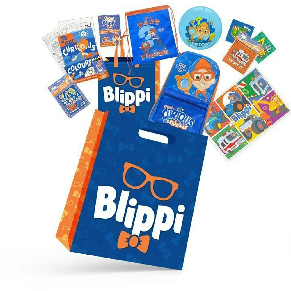 Blippi 23 Kids Showbag Backpack/Colouring Pad Drawstring Bag/Memory Cards Puzzle