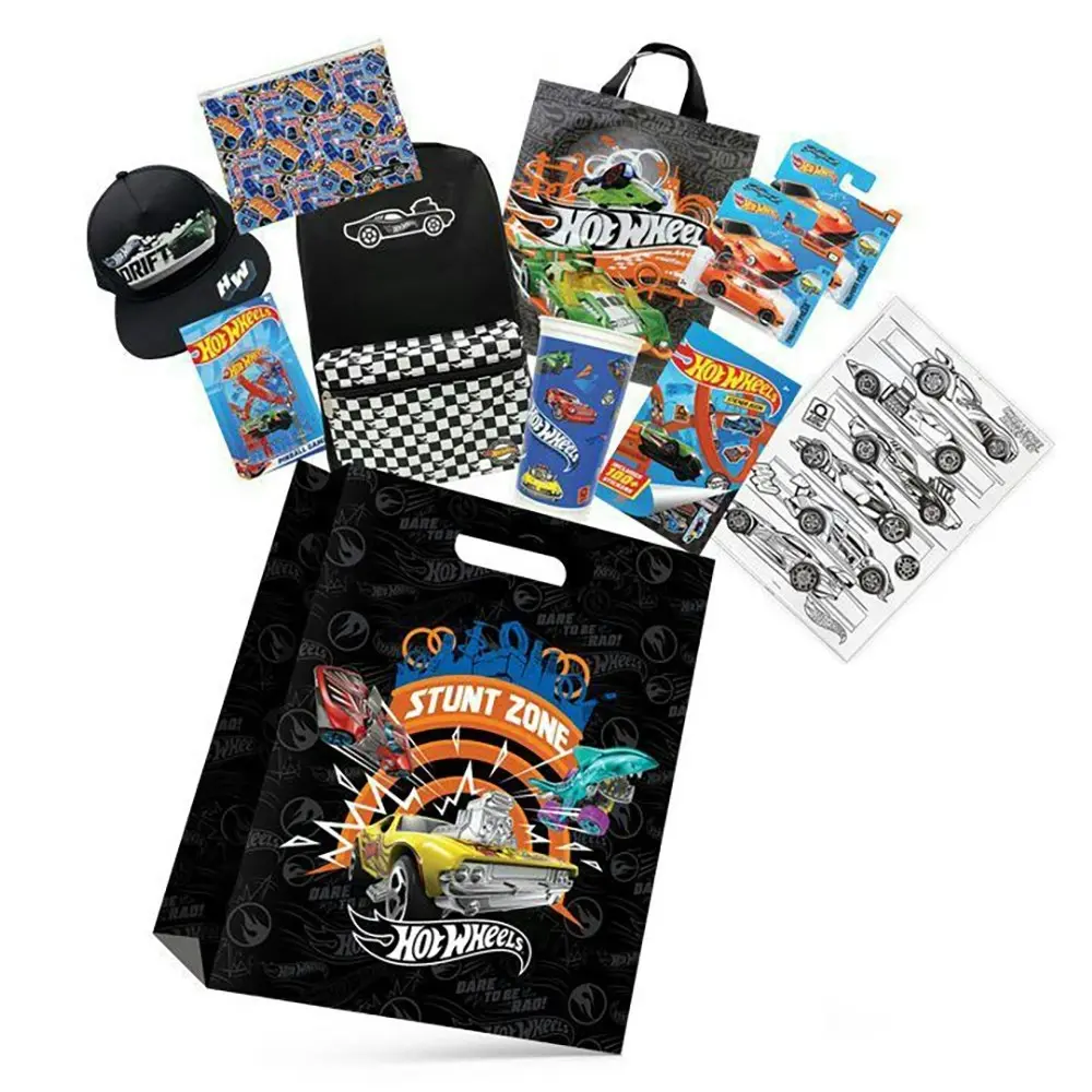 Hot Wheels 23 Kids Showbag Backpack/Pencil Case/Pin Ball Sticker Book Tumbler