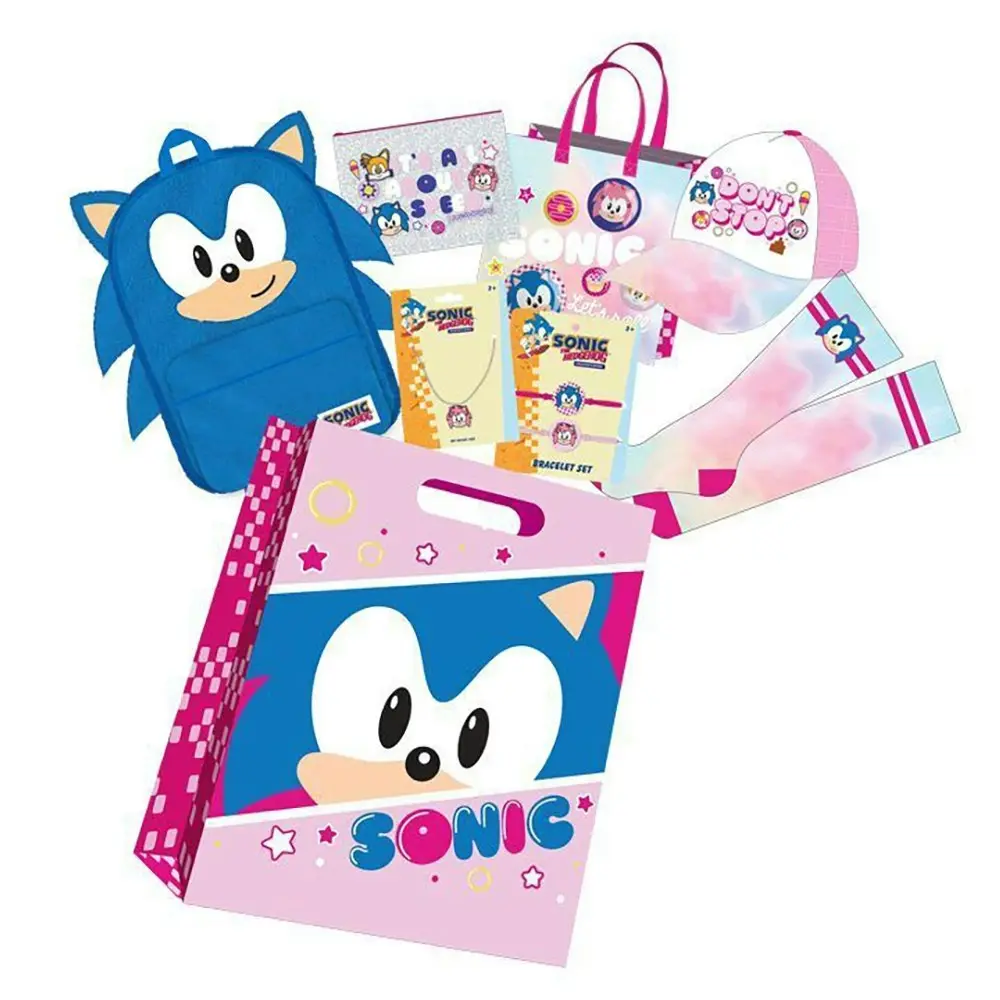 Sonic Girls Kids Showbag Backpack/Bracelet Set Cap/Necklace Socks Pencil Case