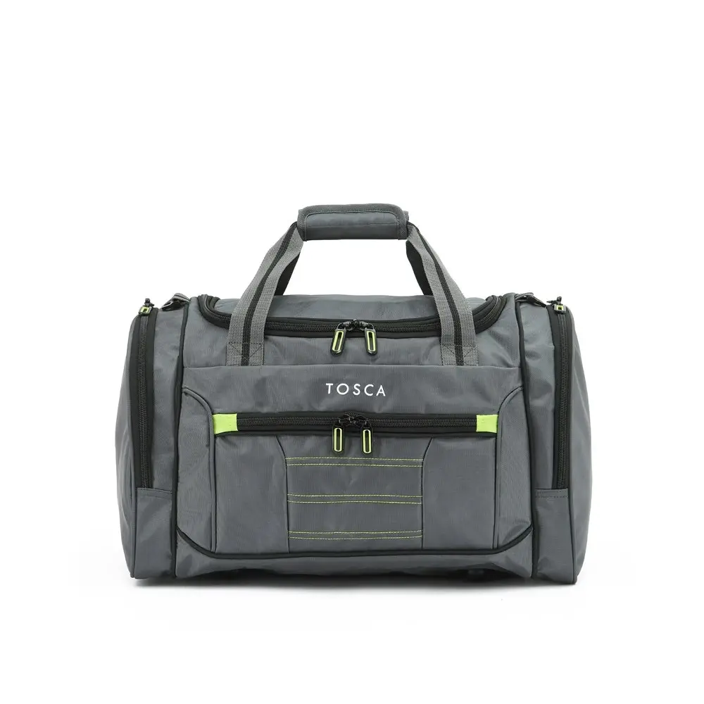 Tosca Small Duffle/Weekender Multi Purpose Tote Bag 30x48x30cm - Grey/Lime