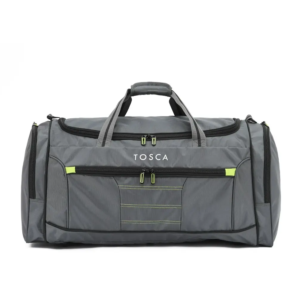 Tosca Medium Duffle/Weekender Multi Purpose Tote Bag 70x34x34cm - Grey/Lime