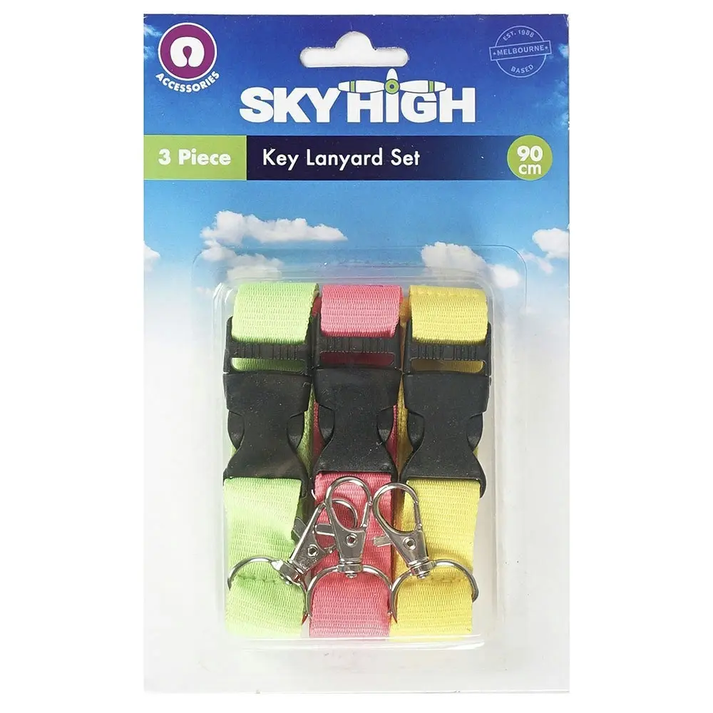 12pc Sky High Lightweight Portable Travel Key Neck Lanyard Set With Clips