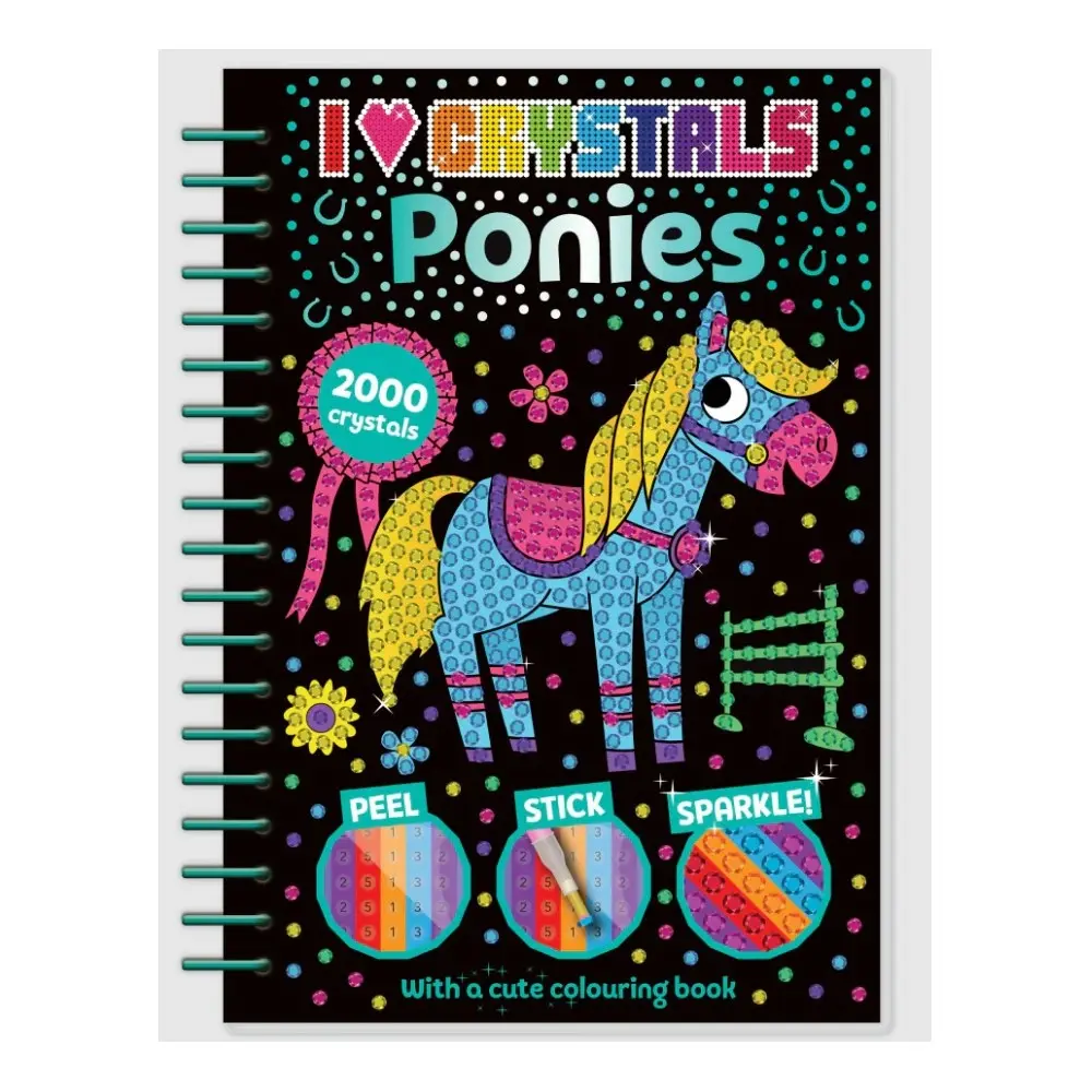 3x I Love Crystals Ponies Kids Art/Craft Activity Colouriung Fun Book w/ Stylus