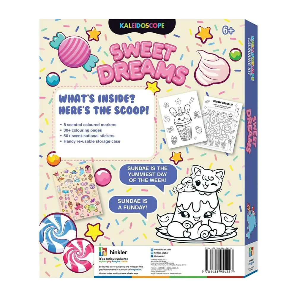 2x Kaleidoscope Kids Colour Kit Sugar Rush w/30+ Pages/Scented Markers/Stickers