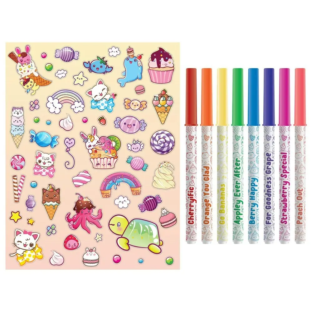 2x Kaleidoscope Kids Colour Kit Sugar Rush w/30+ Pages/Scented Markers/Stickers