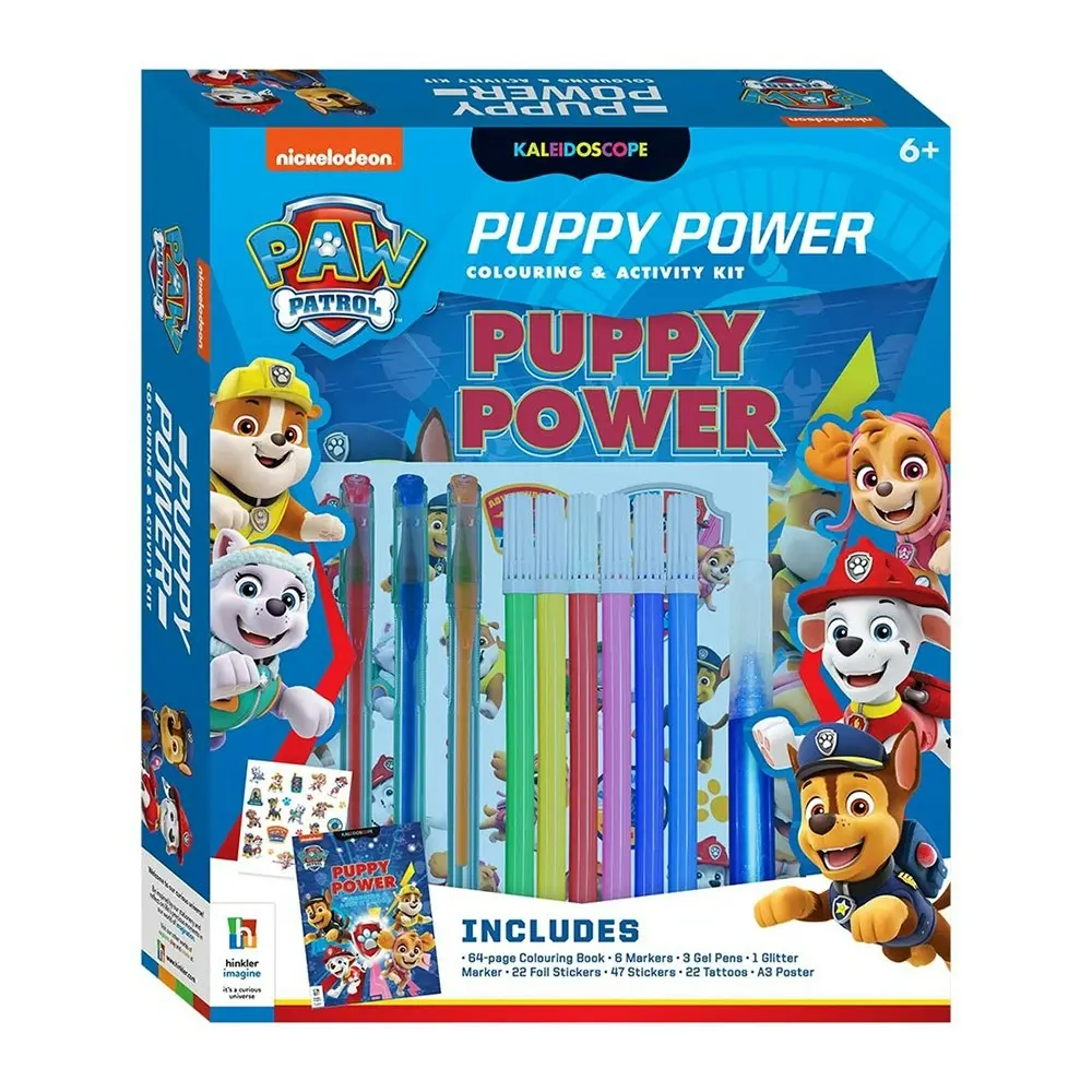 2x Kaleidoscope Paw Patrol Puppy Power Kids Fun Colour & Activity Kit w/Marker