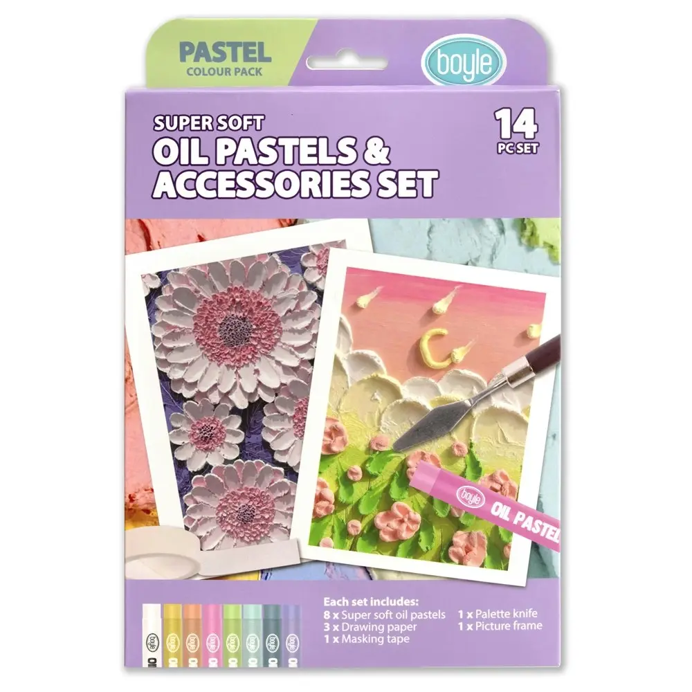 28pc Boyle Oil Pastels and Accessories Kids/Childrens Art/Craft Set - Pastel 3y+