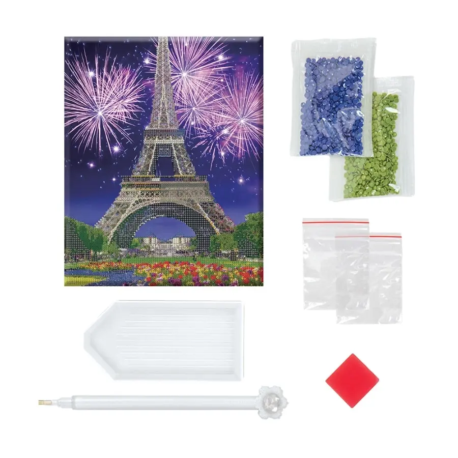 Art Maker Light-up Crystal Canvas Eiffel Tower Craft Activity Kit Gem Art