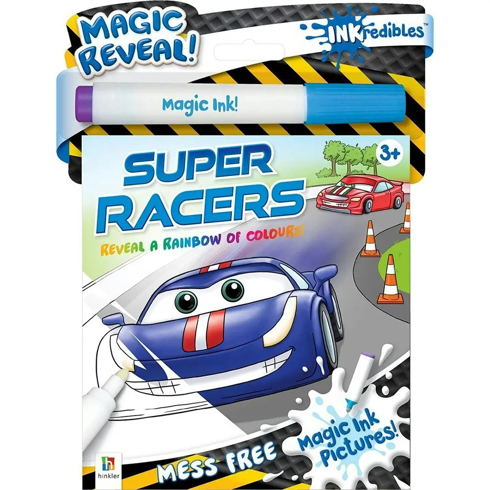 4x Inkredibles: Super Racers Magic Ink Colouring Activity Kit Kids Art Book 3y+