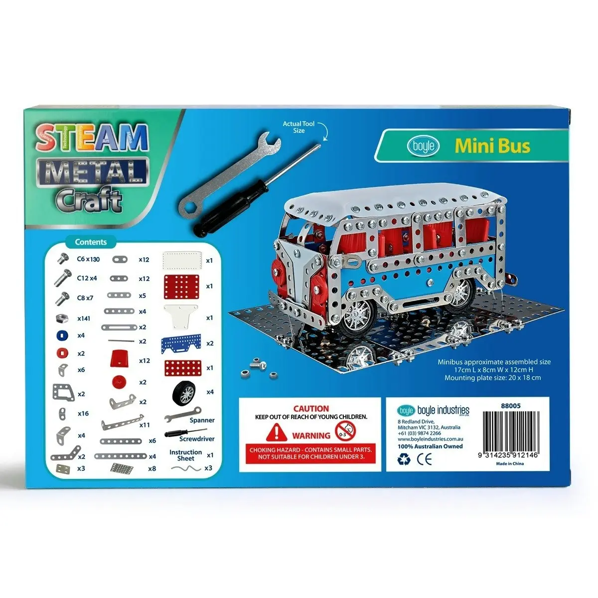 STEAM Metal Craft 17cm Mini Bus DIY Construction Kit Activity Toy Kids/Child 8y+