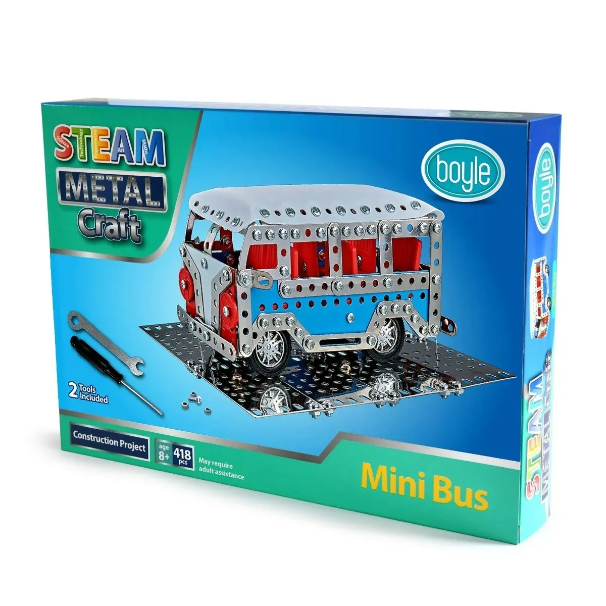 STEAM Metal Craft 17cm Mini Bus DIY Construction Kit Activity Toy Kids/Child 8y+