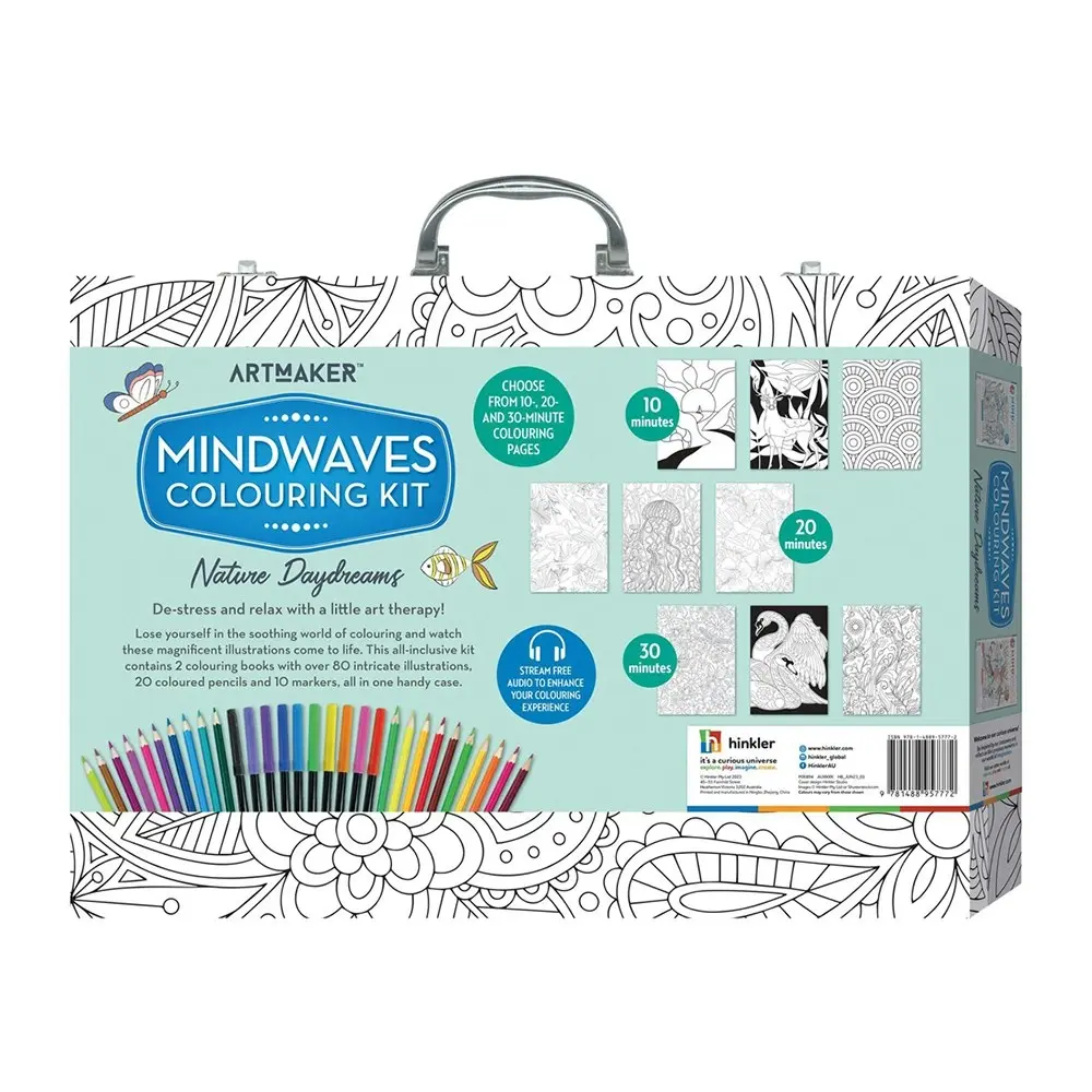 Art Makers Mindwaves Colouring Nature Daydreams Carry Case w/10 Marker/20 Pencil