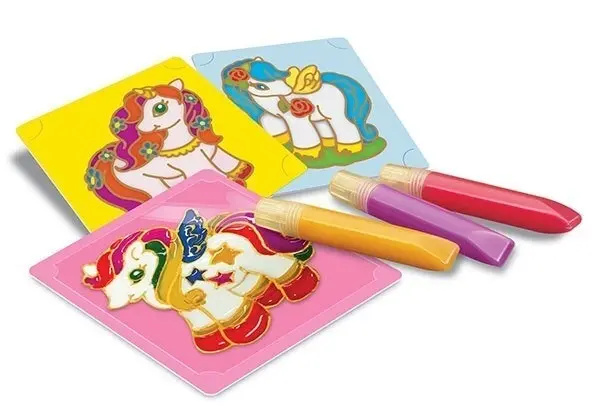 4M Thinking Unicorn Window Paints w/ Carry Case Kids Art/Craft Activity 4y+