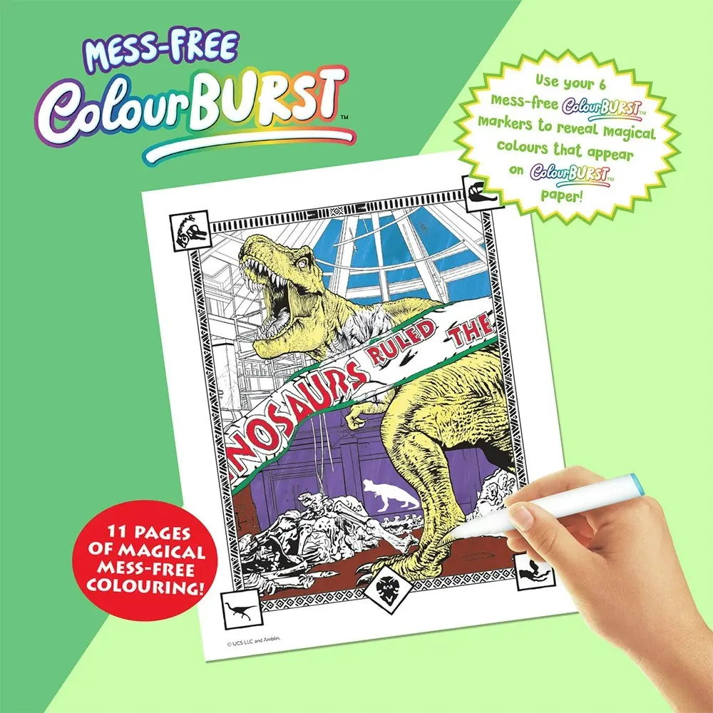 2x Inkredibles Colour Burst Jurassic Park Colouring Activity Kit Mess-Free 8y+