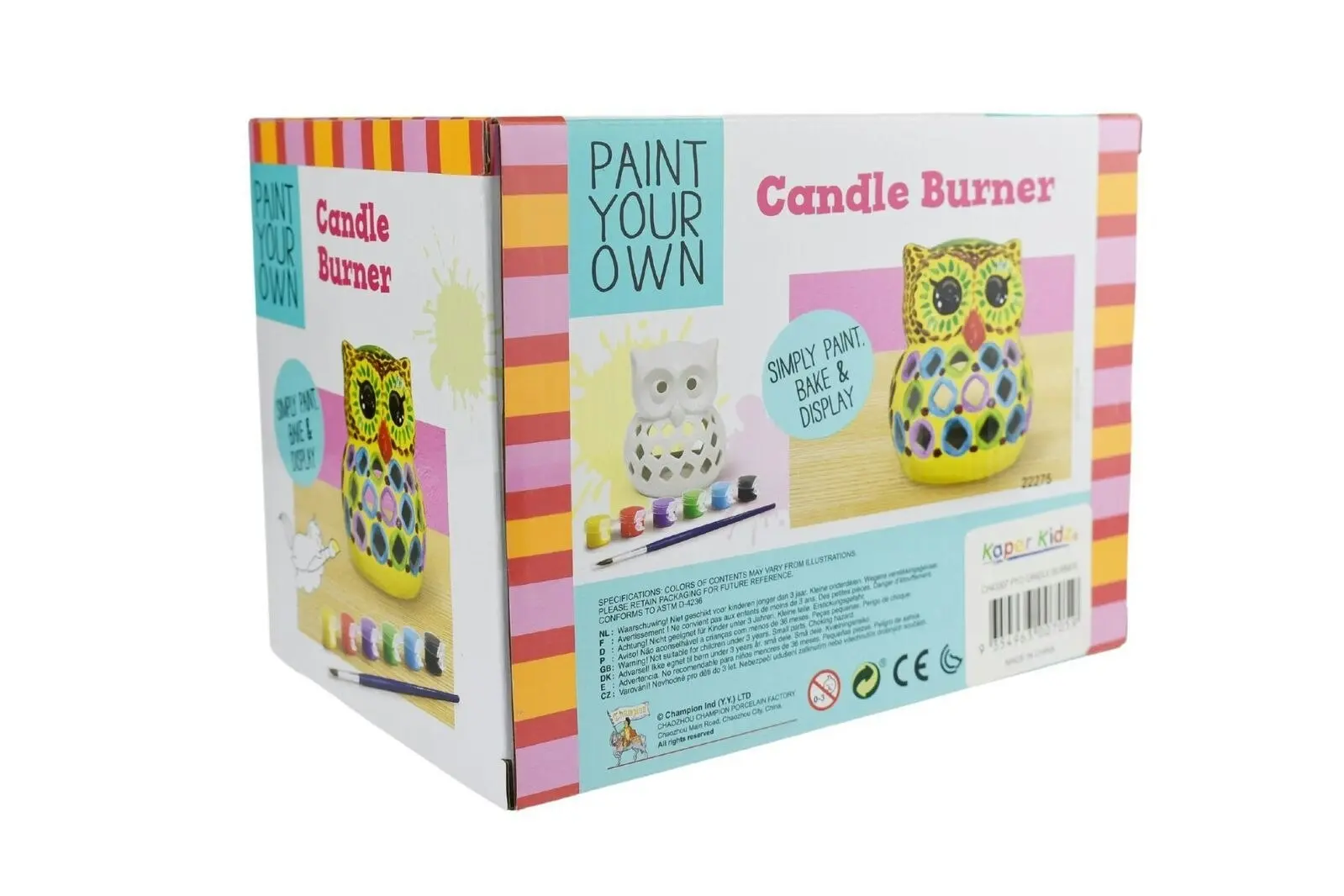 Kaper Kidz Pyo Ceramic Owl Candle Burner Kids/Children DIY Painting Craft Kit 5+